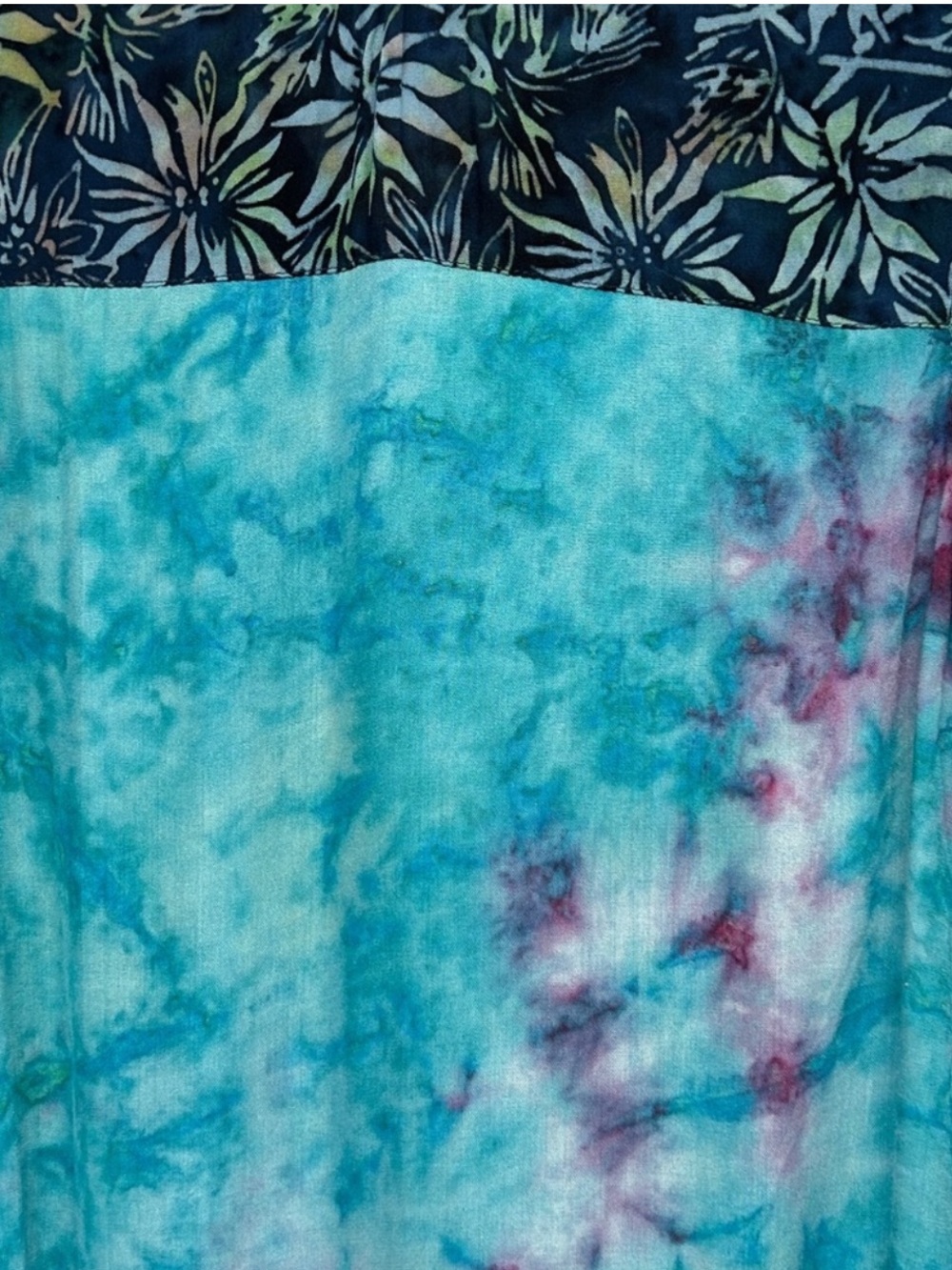 Soft Surroundings Floral Split-Panel Tunic in Caribbean-Turquoise  NWT - Picture 5 of 10